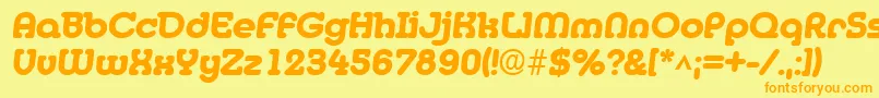 MediaBoldItalic Font – Orange Fonts on Yellow Background