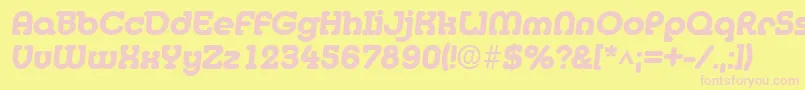 MediaBoldItalic Font – Pink Fonts on Yellow Background