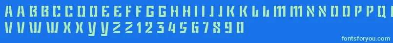 GameplanDker Font – Green Fonts on Blue Background