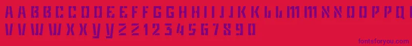 GameplanDker Font – Purple Fonts on Red Background