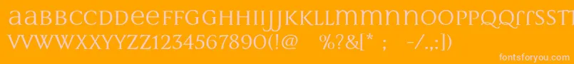 Czcionka MultimaStrong – różowe czcionki na pomarańczowym tle