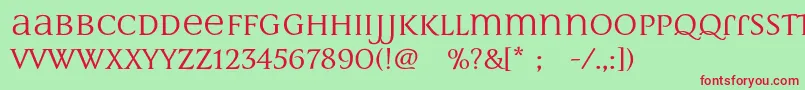 フォントMultimaStrong – 赤い文字の緑の背景