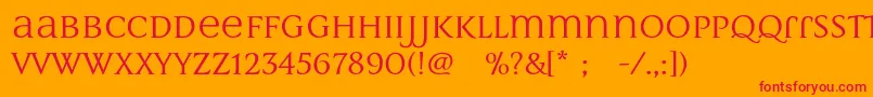 フォントMultimaStrong – オレンジの背景に赤い文字