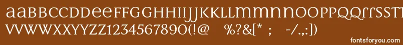 MultimaStrong-Schriftart – Weiße Schriften auf braunem Hintergrund