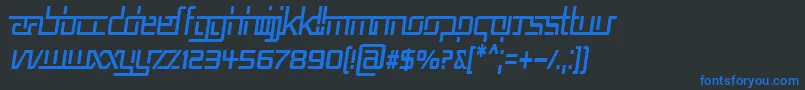 Rep5cni Font – Blue Fonts on Black Background