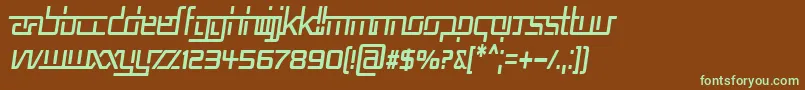 Шрифт Rep5cni – зелёные шрифты на коричневом фоне