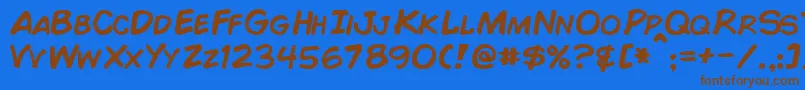 ComicBook Font – Brown Fonts on Blue Background