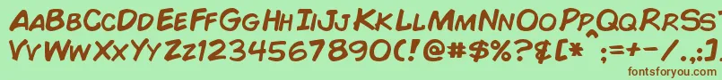 ComicBook Font – Brown Fonts on Green Background