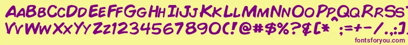 ComicBook Font – Purple Fonts on Yellow Background