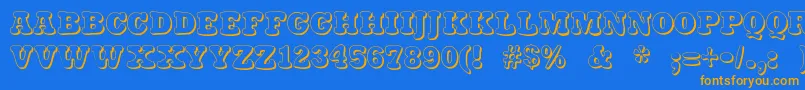 Stampylight Font – Orange Fonts on Blue Background