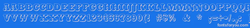 Fonte Stampylight – fontes rosa em um fundo azul