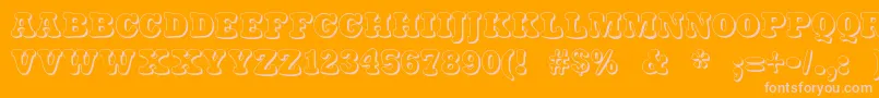 Stampylight-fontti – vaaleanpunaiset fontit oranssilla taustalla