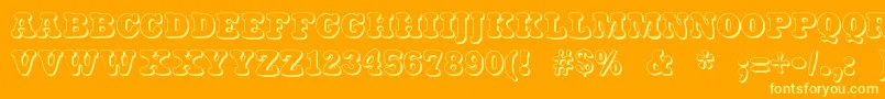 Stampylight-Schriftart – Gelbe Schriften auf orangefarbenem Hintergrund