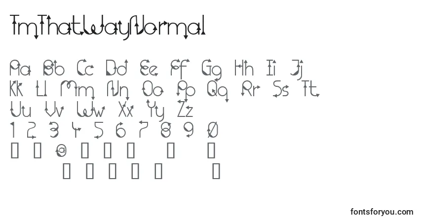 A fonte TmThatWayNormal – alfabeto, números, caracteres especiais