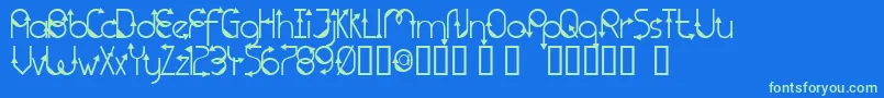 TmThatWayNormal Font – Green Fonts on Blue Background