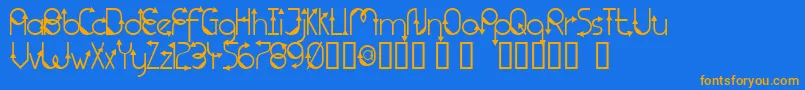 TmThatWayNormal Font – Orange Fonts on Blue Background