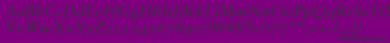 SabonItalicOldstyleFigures Font – Black Fonts on Purple Background