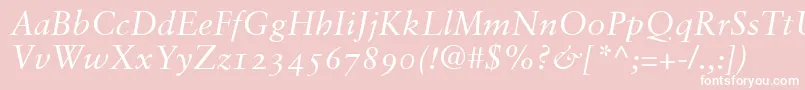 SabonItalicOldstyleFigures Font – White Fonts on Pink Background