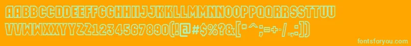 AMachinaortoclgBold Font – Green Fonts on Orange Background