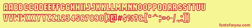 AMachinaortoclgBold Font – Red Fonts on Yellow Background