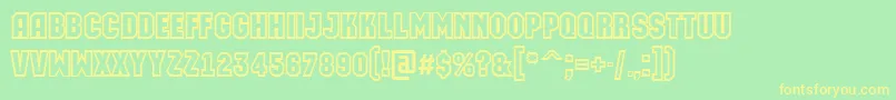 AMachinaortoclgBold Font – Yellow Fonts on Green Background