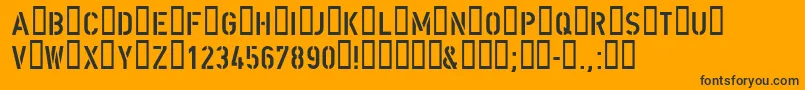 Dinsrg Font – Black Fonts on Orange Background