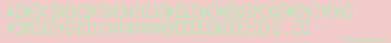 Dinsrg Font – Green Fonts on Pink Background