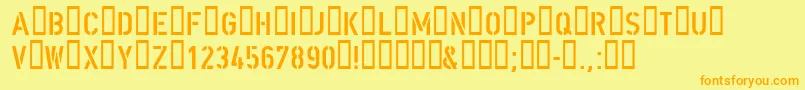 Dinsrg Font – Orange Fonts on Yellow Background