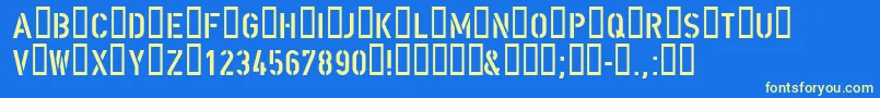 Dinsrg Font – Yellow Fonts on Blue Background