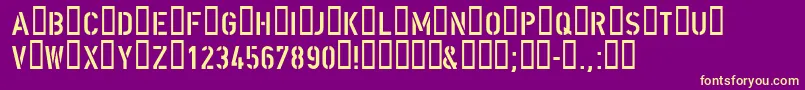 Dinsrg Font – Yellow Fonts on Purple Background