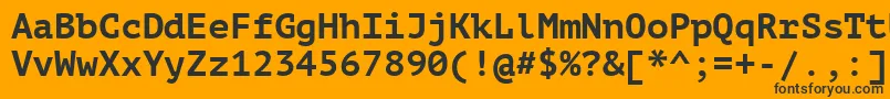 Ptm75f Font – Black Fonts on Orange Background