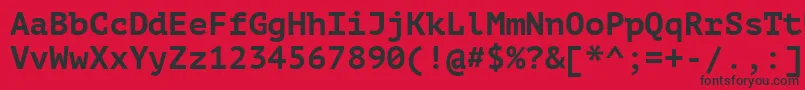 フォントPtm75f – 赤い背景に黒い文字