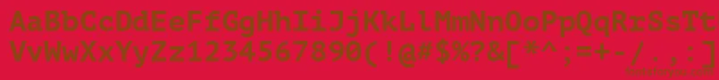 Ptm75f Font – Brown Fonts on Red Background