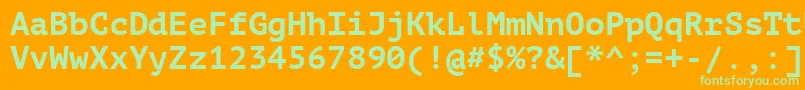 フォントPtm75f – オレンジの背景に緑のフォント