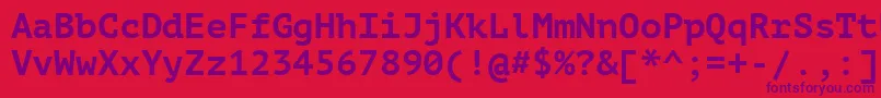 Ptm75f Font – Purple Fonts on Red Background