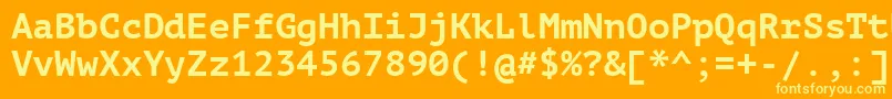 フォントPtm75f – オレンジの背景に黄色の文字