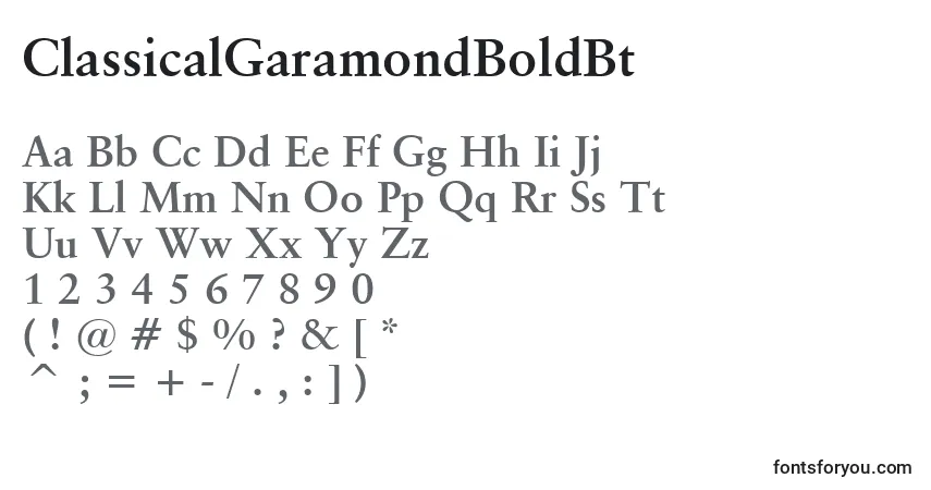 Шрифт ClassicalGaramondBoldBt – алфавит, цифры, специальные символы