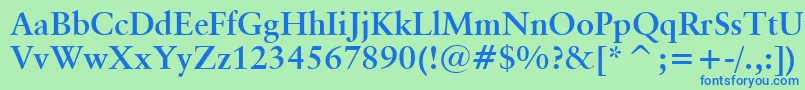 ClassicalGaramondBoldBt Font – Blue Fonts on Green Background