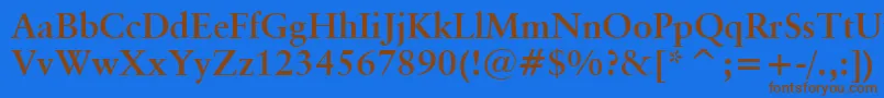 Шрифт ClassicalGaramondBoldBt – коричневые шрифты на синем фоне