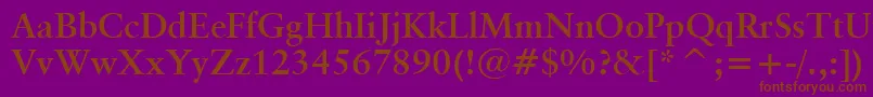 Шрифт ClassicalGaramondBoldBt – коричневые шрифты на фиолетовом фоне