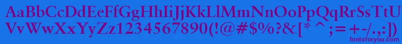 ClassicalGaramondBoldBt Font – Purple Fonts on Blue Background