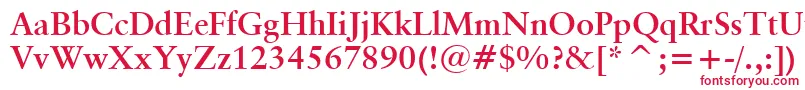 ClassicalGaramondBoldBt Font – Red Fonts on White Background