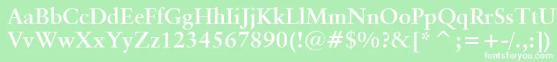 フォントClassicalGaramondBoldBt – 緑の背景に白い文字