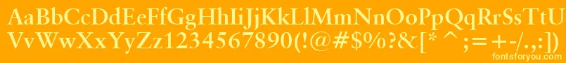 ClassicalGaramondBoldBt Font – Yellow Fonts on Orange Background