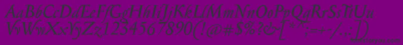 SerapioniitxnItalic-Schriftart – Schwarze Schriften auf violettem Hintergrund