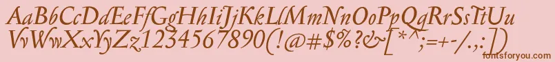 SerapioniitxnItalic Font – Brown Fonts on Pink Background