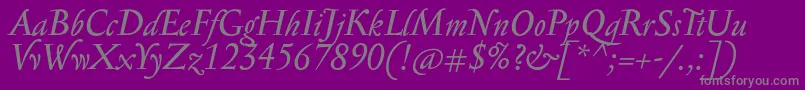 SerapioniitxnItalic Font – Gray Fonts on Purple Background