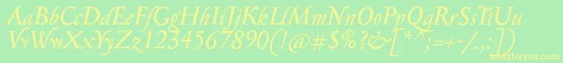 SerapioniitxnItalic Font – Yellow Fonts on Green Background