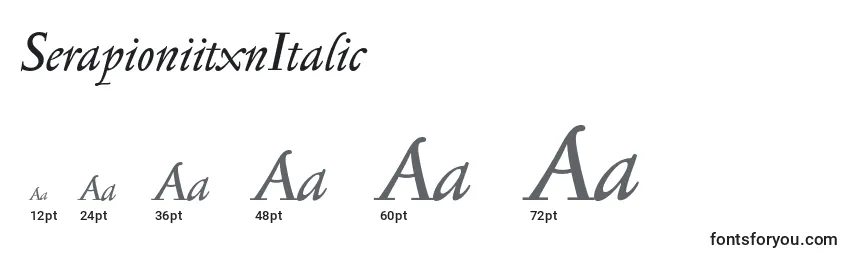 Размеры шрифта SerapioniitxnItalic