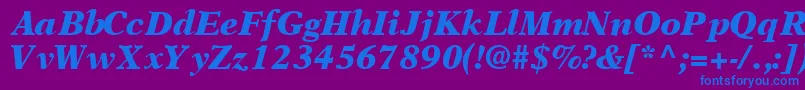 OrchidblacksskBoldItalic Font – Blue Fonts on Purple Background